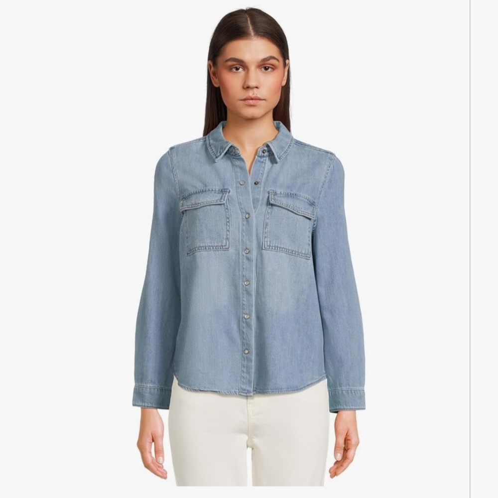 Liverpool Women's Denim Shirt with Patch Pockets